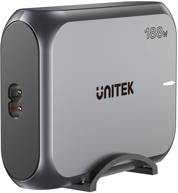 Настільний зарядний пристрій Unitek GaN 188W 2xUSB-A 3xUSB-C Space Grey (P1234AGY01-EU) - зображення 1
