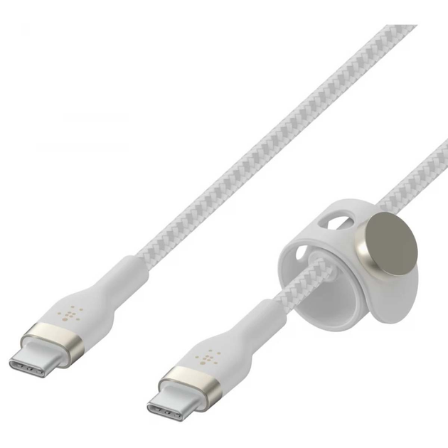Zestaw kabli Belkin BoostCharge Pro Flex USB Type-C – USB Type-C 60W 1 m Black/White (CAB011BT1MBW2PK) - obraz 4