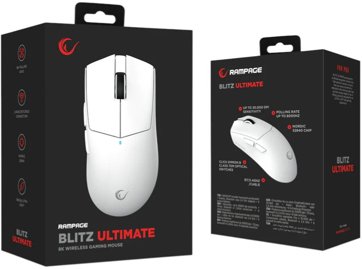 Миша Rampage Blitz Ultimate Bluetooth White (BLITZ-WHITE) - зображення 9
