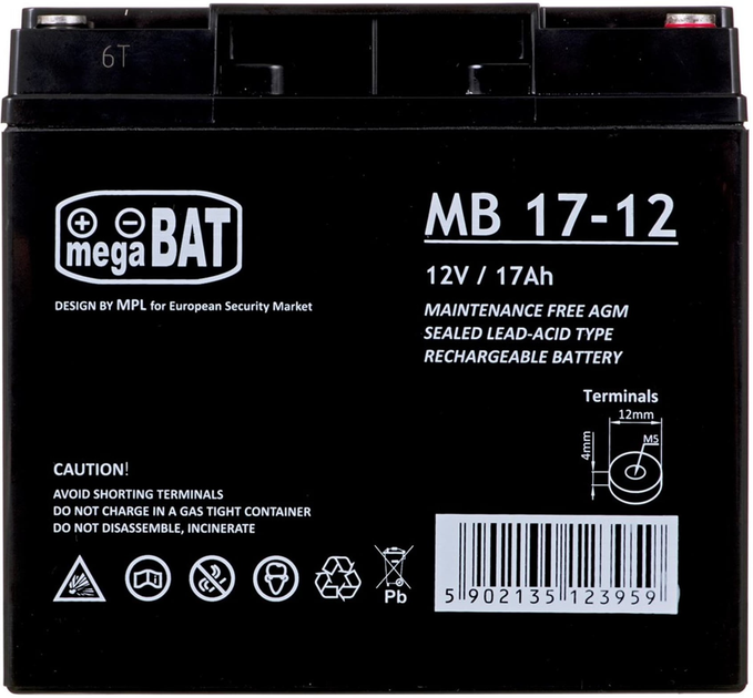 Акумуляторна батарея MegaBat VRLA MB 17-12 (5902135123959) - зображення 2