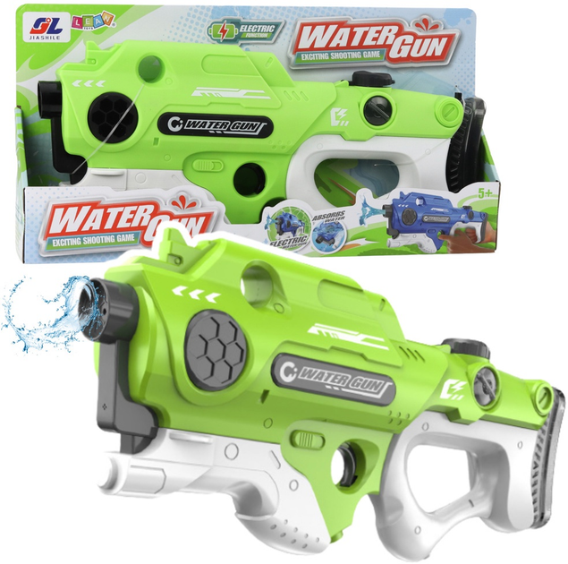 Karabin-pistolet na wodę elektryczny LEAN Toys automatyczny Zielony 24370 (5905991054986) - obraz 2