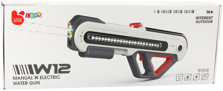 Пістолет-автомат для води електричний LEAN Toys W12 LED 60 см Білий 24279 (5905991054252) - зображення 1