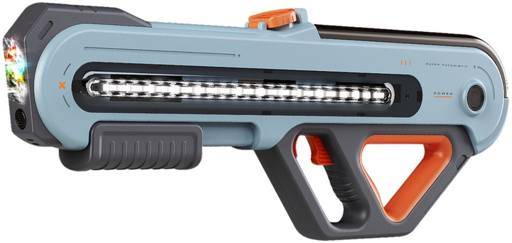 Пістолет-автомат для води електричний LEAN Toys W12 LED 60 см Сірий 24280 (5905991054269) - зображення 1