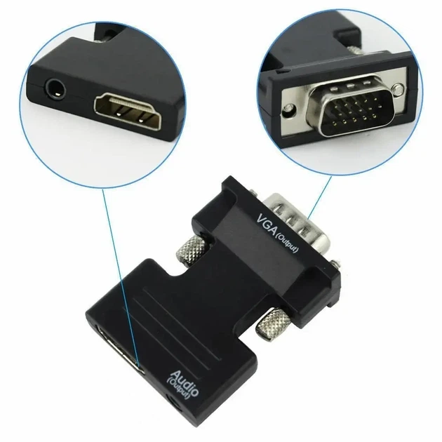 Переходник HDMI VGA OUT конвертер для передачи видео и аудио сигнала 6737 - Фото 3 Переходник HDMI VGA OUT конвертер для передачи видео и аудио сигнала 6737 - изображение 3