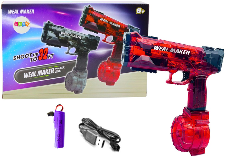 Водний пістолет електричний LEAN Toys автоматичний Червоний 20333 (5905991026228) - зображення 3