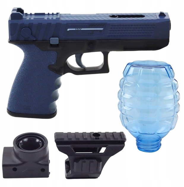 Пістолет автоматичний LEAN Toys Glock на гідрогелеві кульки Синій 24830 (5905991058809) - зображення 3