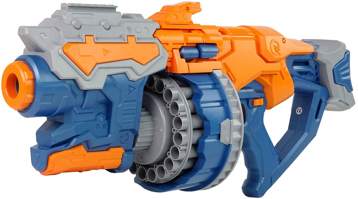 Pistolet LEAN Toys Ray Flame na piankowe strzałki z obrotowym magazynkiem 55 cm 11124 (5905214975852) - obraz 3