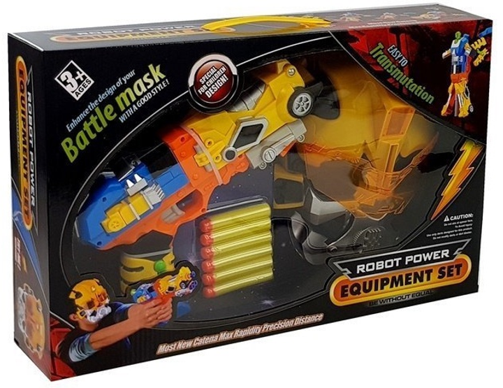 Пістолет LEAN Toys на поролонові стріли 2 в 1 з маскою 5090 (5907625589390) - зображення 1