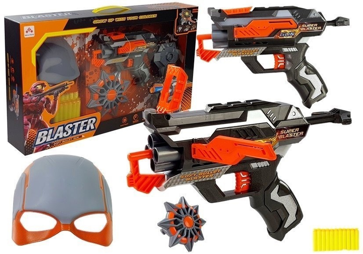 Pistolet rozkładany LEAN Toys na piankowe strzałki z maską 5088 (5907625589376) - obraz 2