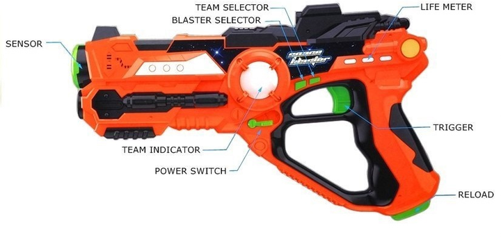 Zestaw pistoletów laserowych LEAN Toys Laser Tag 2 szt 2585 (5902808153986) - obraz 7