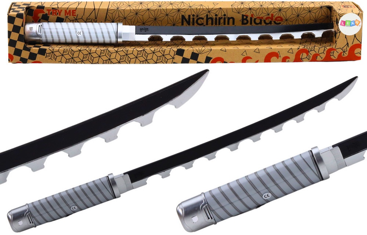 Miecz samurajski LEAN Toys Nichirin na baterie z dźwiękiem Czarno-srebrzysty 11149 (5905991032205) - obraz 4