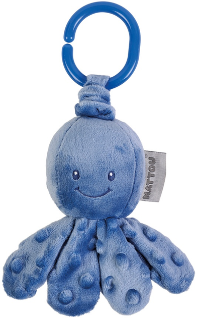 Maskotka Nattou Ośmiorniczka z wibracjami i zawieszką Lapidou 20 cm Niebieska (5414673876520) - obraz 1