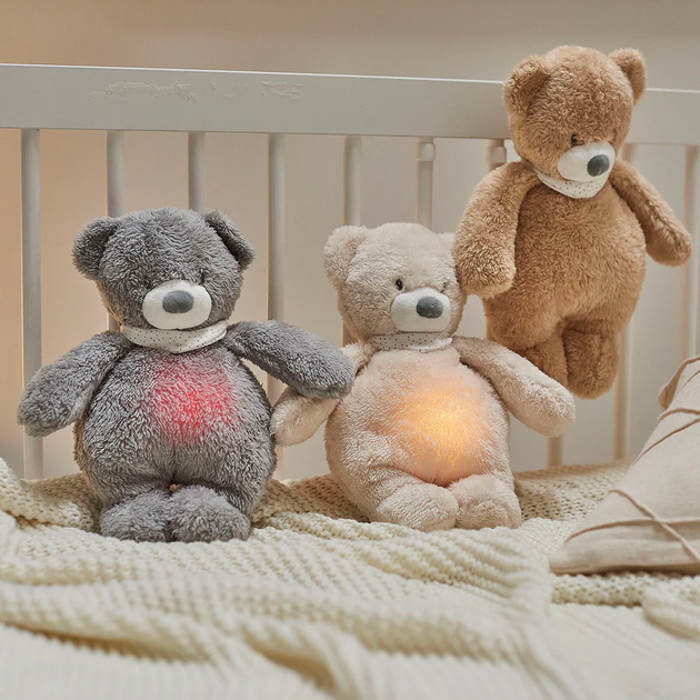 Zabawka z lampką nocną Nattou Sleepy Bear muzyczna z czujnikiem płaczu Jasny brąz 876551 (5414673876551) - obraz 3