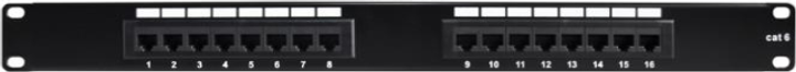 Patch panel IPS Cat6 RJ45 MRC19-PP-16-K-cat6 (5902135148983) - obraz 1