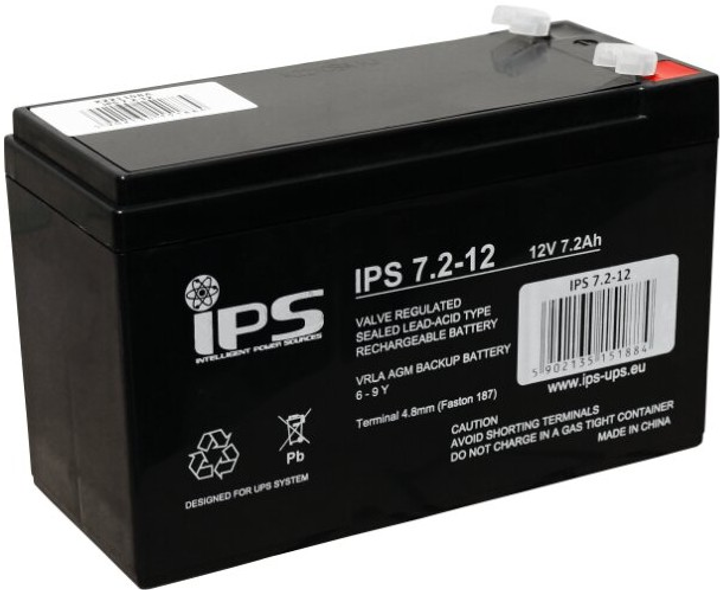 Акумуляторна батарея IPS VRLA AGM 12V 7.2 Ah (5902135151884) - зображення 1