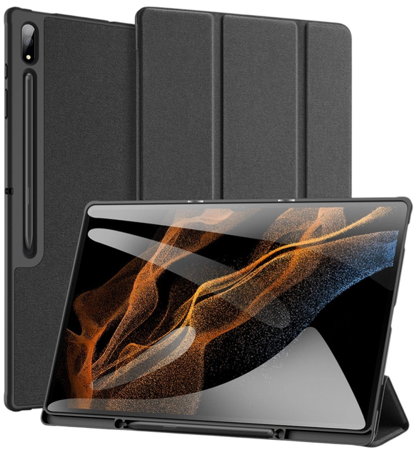 Обкладинка DUX Ducis Domo для Samsung Galaxy Tab S8/S9 Ultra з функцією Smart Sleep та підставки Black (6934913000793) - зображення 1