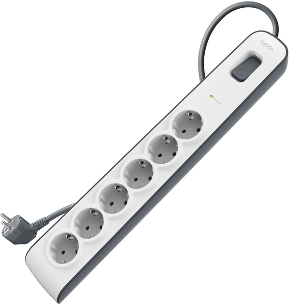 Listwa przeciwprzepięciowa Belkin Surge Protection 6 x Schuko (Type F) White (BSV603VF2M-V2) - obraz 2