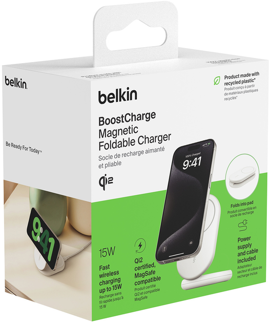 Ładowarka indukcyjna Belkin BoostCharge Magnetic Qi2 15W White (WIB007VFWH) - obraz 11