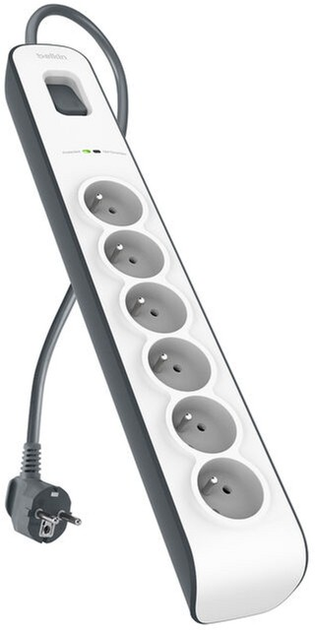 Мережевий фільтр Belkin Surge Protection 6 x French (Type E) White (BSV603CA2M) - зображення 2