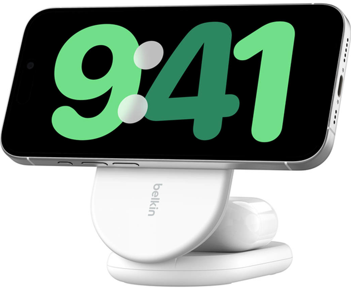 Ładowarka indukcyjna Belkin BoostCharge Magnetic 2w1 Qi2 15W White (WIZ028VFWH) - obraz 2