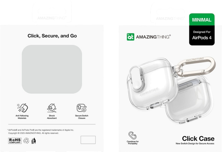 Чохол AMAZINGthing Minimal Case для AirPods 4 Transparent (4896238001669) - зображення 5