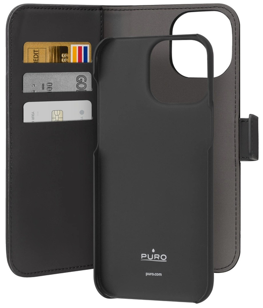 Чохол-книжка Puro Wallet Detachable MagSafe 2в1 з гаманцем для Apple iPhone 15 Pro Max Black (8018417455612) - зображення 2