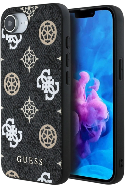 Etui Guess PU 4G Peony z MagSafe na Apple iPhone 16e Black (3666339453299) - obraz 2