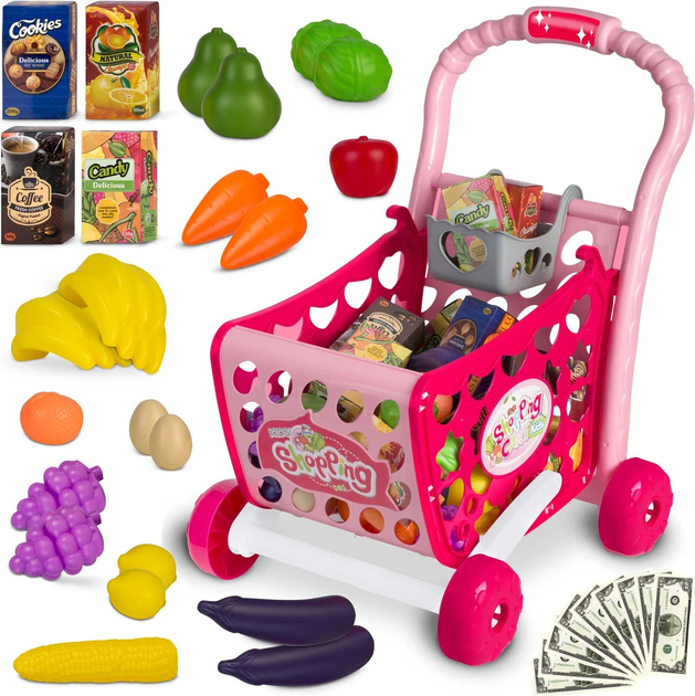 Wózek na zakupy Ricokids 773400 Różowy (5903890613198) - obraz 2