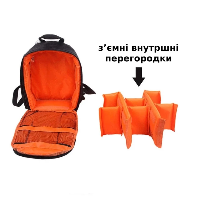 Рюкзак для фототехники Photo Bag Черный с красным фоторюкзак с креплением для штатива + дождевик + кодовый замочек-карабин (mrk7568) - Фото 9 Рюкзак для фототехники Photo Bag Черный с красным фоторюкзак с креплением для штатива + дождевик + кодовый замочек-карабин (mrk7568) - изображение 9