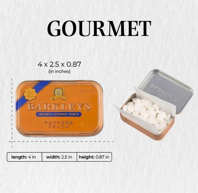 М'ятні льодяники Barkleys Mints Pepper Peach перець та персик 50 г - зображення 3