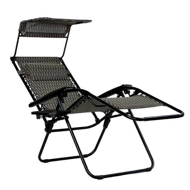 Кресло-шезлонг складное с козырьком LEOBRO Zero Gravity Plaid (LB-ZGC-H1-PLD) - зображення 3