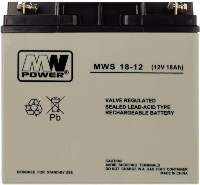 Akumulator MW Power VRLA AGM 12V, 18 Ah (5902135133316) - obraz 1