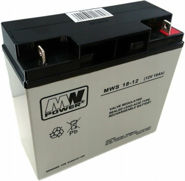 Akumulator MW Power VRLA AGM 12V, 18 Ah (5902135133316) - obraz 2