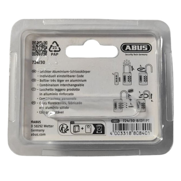 Замок навісний кодовий ABUS Padlock 724/30 - зображення 3