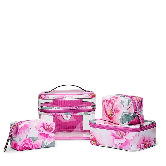 Косметичка 4 в 1 Цветочная Victoria's Secret 4-Piece Makeup Bag Bombshell Floral - изображение 2