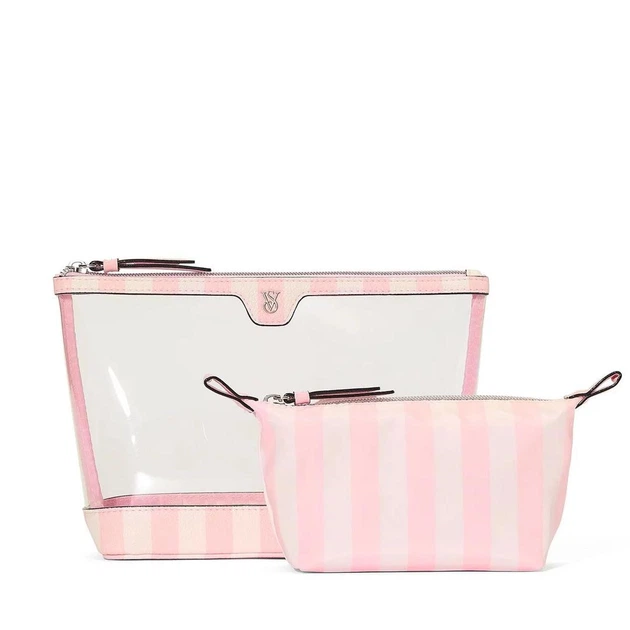 Косметичка 2 в 1 Рожева Victoria's Secret 2-Piece Makeup Bag Heritage Stripe - Фото 3 Косметичка 2 в 1 Рожева Victoria's Secret 2-Piece Makeup Bag Heritage Stripe - зображення 3