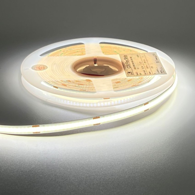 Світлодіодна стрічка MW Lighting Тип COB 12 Вт 480 кристалів/м² CRI >90 12 В 6500K IP20 5 м біла (UQS-COB-12W-W-12V-5m) - зображення 2