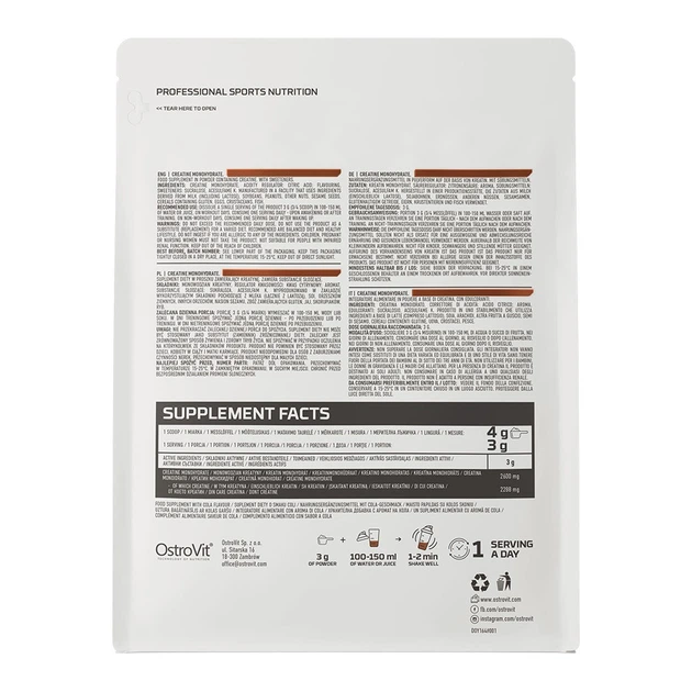 OstroVit Creatine Monohydrate 300 g Кола - изображение 2