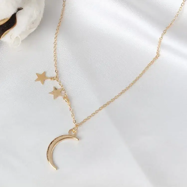 Подвеска Moon & Star висячие и звездочки звезда кулон с луной золотистая - Фото 1 Подвеска Moon & Star висячие и звездочки звезда кулон с луной золотистая - изображение 1