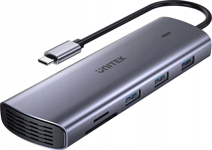 USB-hub Unitek 9-in-1 USB-C Hub with Dual Display, Dual Card Reader and 100W PD (D1113A) - obraz 2