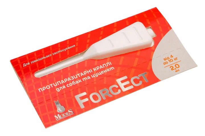 ФорсЕкт (ForcEct) протипаразитарні краплі для собак та цуценят 4-10 кг, 2,0 мл, MODES (від бліх, від кліщів) - Фото 2 ФорсЕкт (ForcEct) протипаразитарні краплі для собак та цуценят 4-10 кг, 2,0 мл, MODES (від бліх, від кліщів) - зображення 2