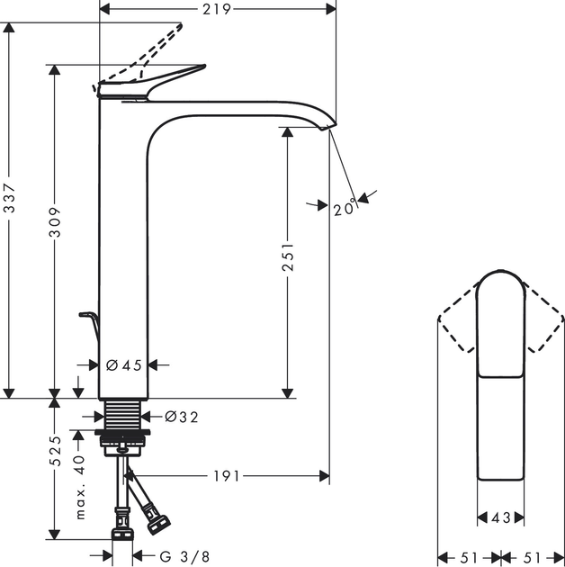 Bateria zlewozmywakowa Hansgrohe Vivenis 250 75040000 - obraz 2