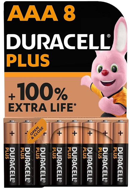Батарейки лужні Duracell AAA LR03 8 шт (5000394203358) - зображення 2
