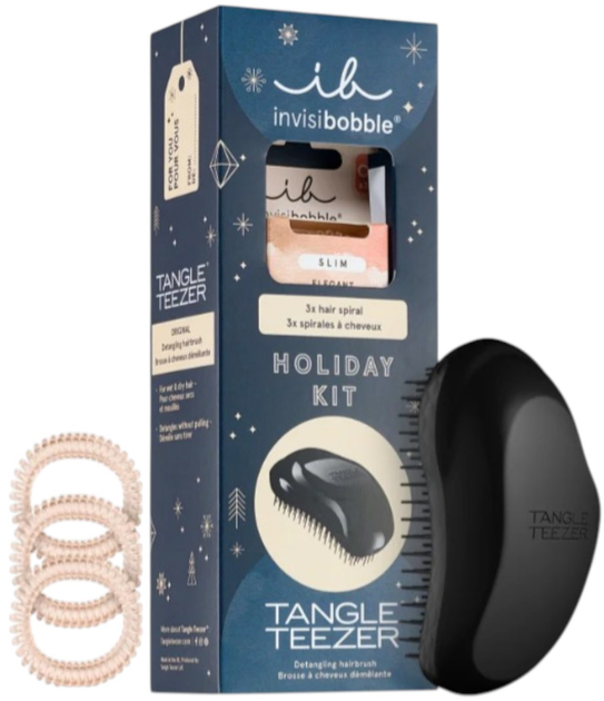 Zestaw Tangle Teezer & Invisibobble szczotka do włosów + 3 gumki scrunchie (4063528069795) - obraz 1
