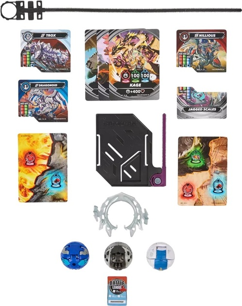 Іграшковий набір Spin Master Bakugan: Starter Special Attack Nillious/Titanium Dragonoid/Titanium Trox 20142185 (778988465653) - зображення 3