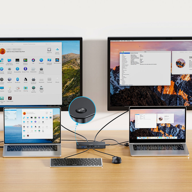 KVM-перемикач Unitek 4K 2x HDMI 1x DP 4x USB-C 3x USB-A (D1103A01) - зображення 12