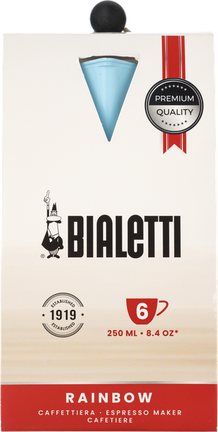 Гейзерная кофеварка Bialetti Rainbow на 6 чашек 250 мл голубая (8006363018678) - изображение 2
