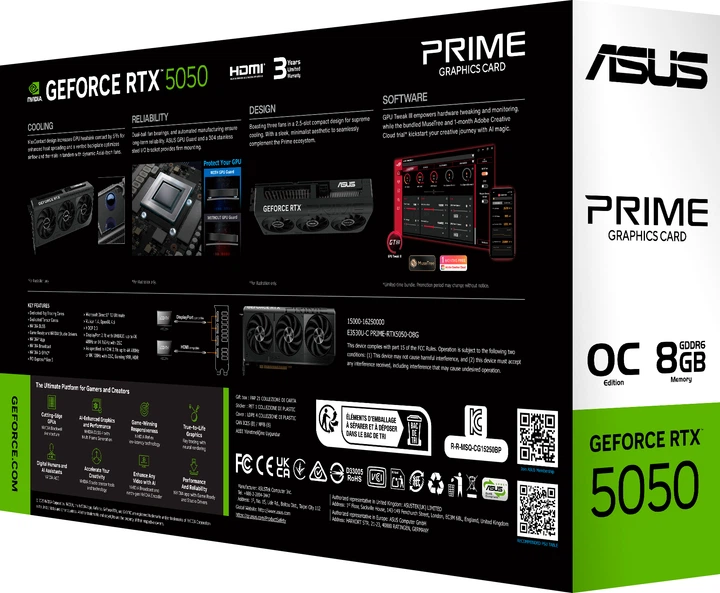 Відеокарта ASUS PCI-Ex GeForce RTX 5050 Prime OC Black 8GB GDDR6 (128bit) (2707/20000) (HDMI, 3 x DisplayPort) (PRIME-RTX5050-O8G) - зображення 16