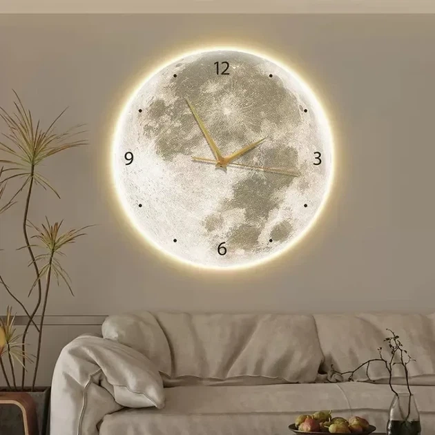 Настенные часы RIAS NCH-50-50 "Луна" с LED подсветкой 50 см (3_06487) - изображение 2