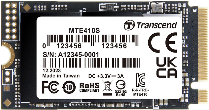 Dysk SSD Transcend MTE410S 2 TB NVMe M.2 2242 PCIe 4.0 x4 3D NAND TLC (TS2TMTE410S) - obraz 1